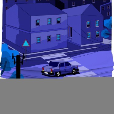 Римская штора Soft с мягкими складками, «Ночные улицы»