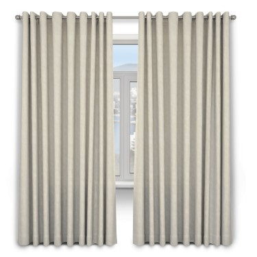 Шторы на люверсах ткань лён димаут, бежевый