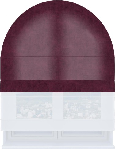 Римская штора «Кортин», канвас фиолетовый, день-ночь для арочного проёма
