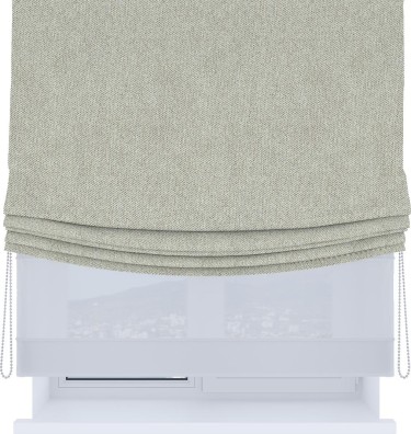 Римская штора «Кортин», день-ночь с мягкими складками, твид блэкаут коричнево-серый