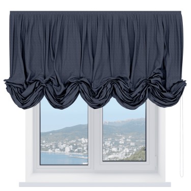Австрийская штора «Кортин», ткань софт однотонный графит