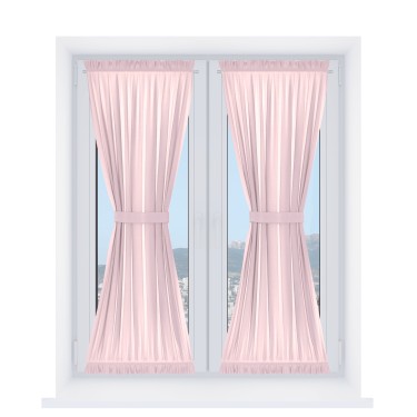 Штора песочные часы «Кортин», ткань блэкаут однотонный розовый