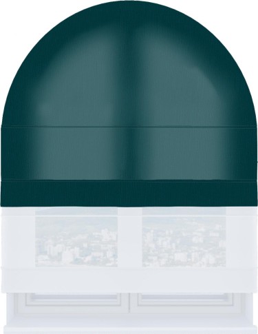 Римская штора «Кортин», канвас изумрудный, день-ночь для арочного проёма