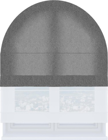 Римская штора «Кортин» день-ночь для арочного проёма, ткань софт однотонный серый