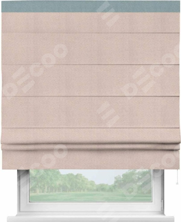 Римская штора «Кортин» с кантом Кинг, для проема, ткань блэкаут с блеском сиреневый