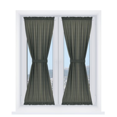 Штора песочные часы «Кортин», ткань лён димаут, графит