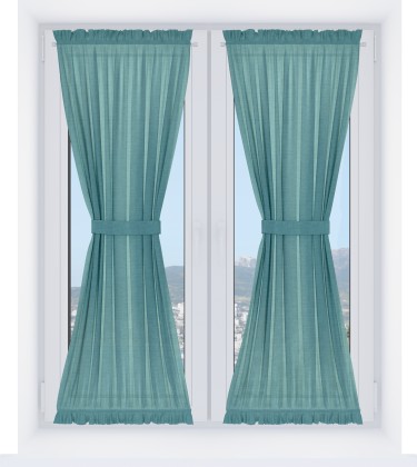 Штора песочные часы «Кортин» лён бирюза