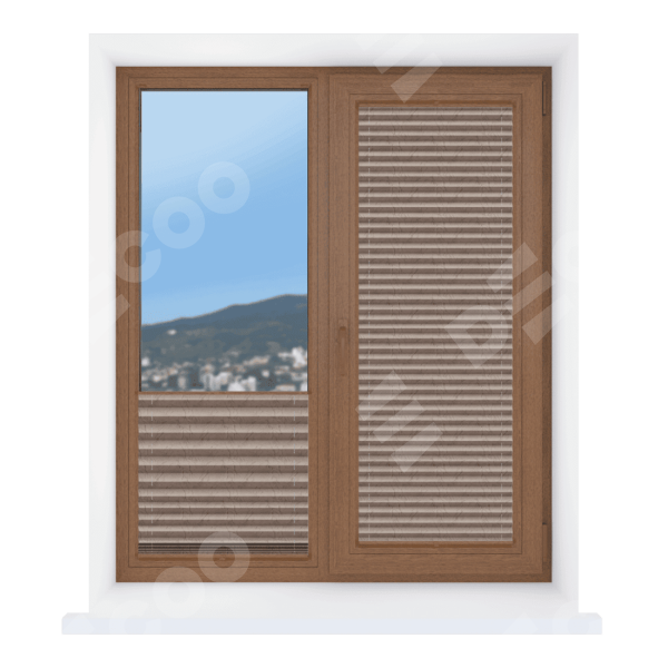 Штора плиссе ткань Краш FR коричневый