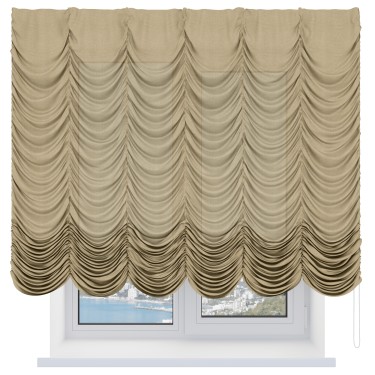 Французская штора «Кортин», лён бежевый