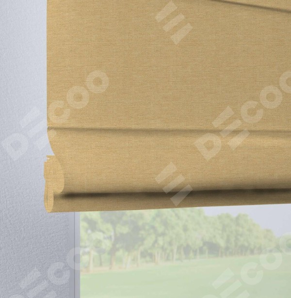 Римская штора на петлях «Кортин», ткань лён темно-бежевый