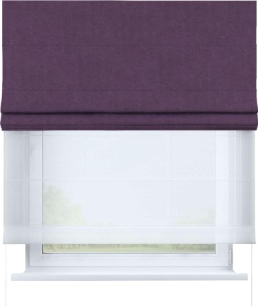Римская штора «Кортин», канвас сиреневый, день-ночь