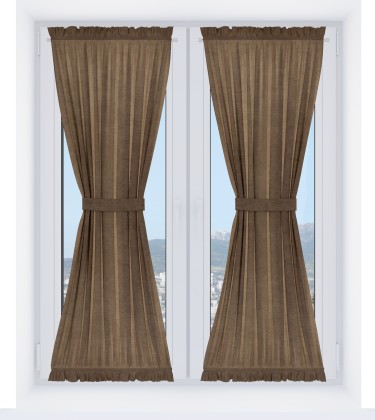 Штора песочные часы «Кортин» софт однотонный бронзовый