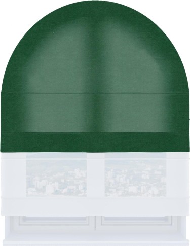 Римская штора «Кортин» день-ночь для арочного проёма, ткань вельвет зелёный