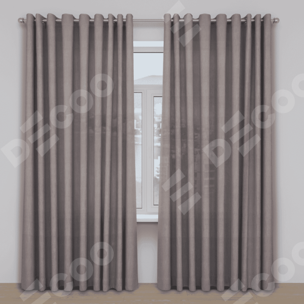 Шторы на люверсах вельвет тёмно-бежевый