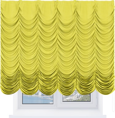 Французская штора «Кортин», вельвет светло-желтый