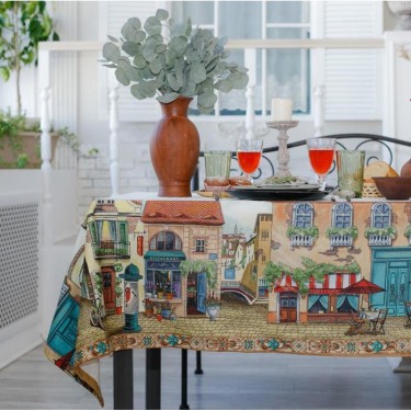 Скатерть «Этель: Италия», 220 × 150 см, хлопок 100 %, саржа, 190 г/м²