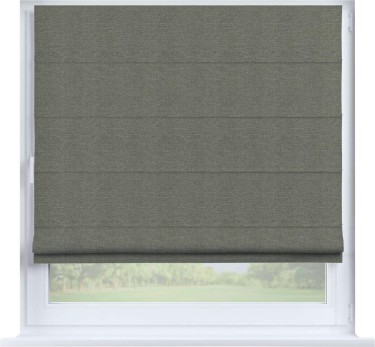 Римская штора «Кортин» на створку, ткань лён димаут, стальной