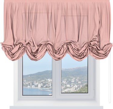 Австрийская штора «Кортин», лён розовый
